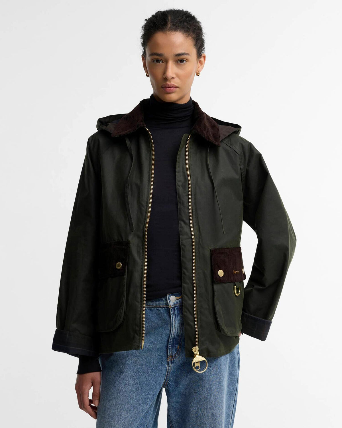 Barbour Carville vokset jakke Oliven