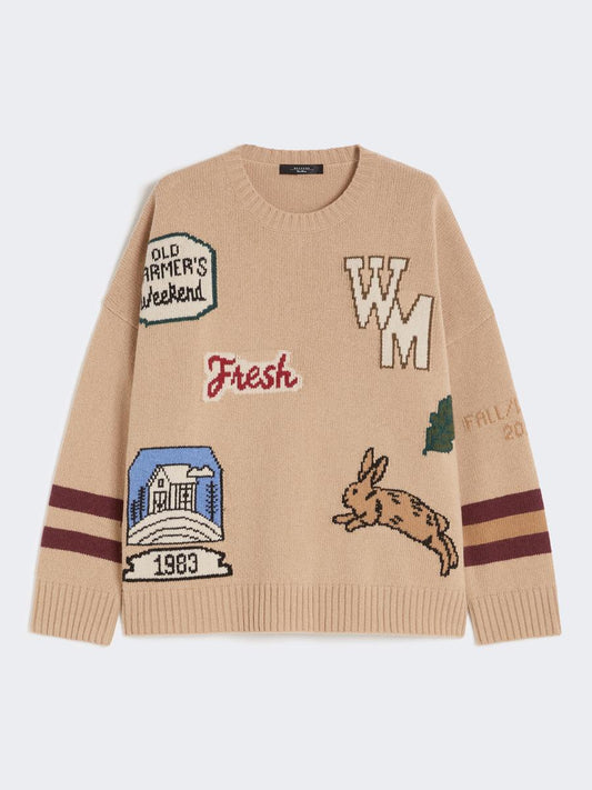 Max Mara  Pavidi Oversized ullstrikket genser Beige