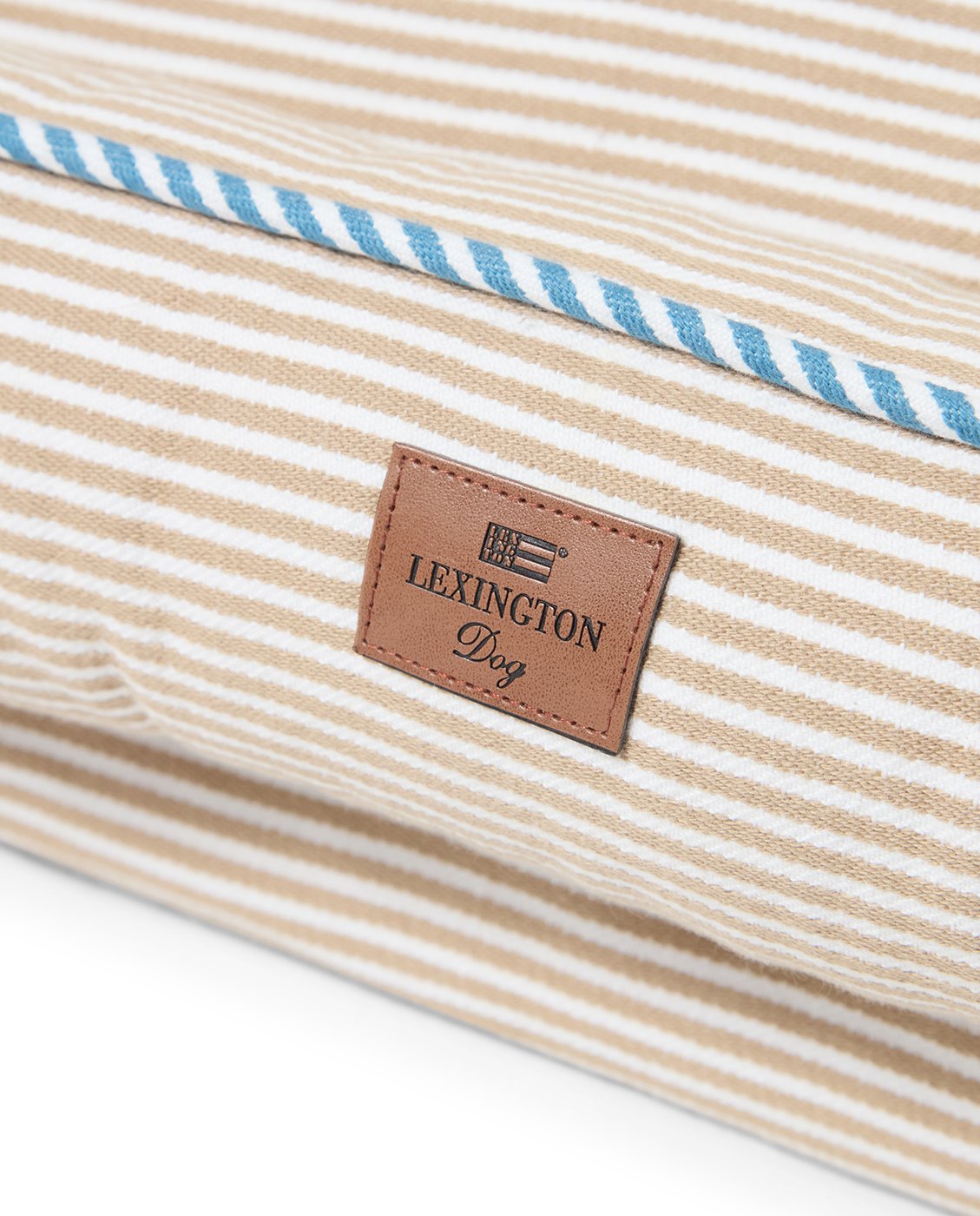 Lexington Home Hundeseng i stripet økologisk bomull Beige/hvit Medium