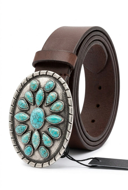Orciani Western Bull Mykt skinnbelte 4 cm Brunt