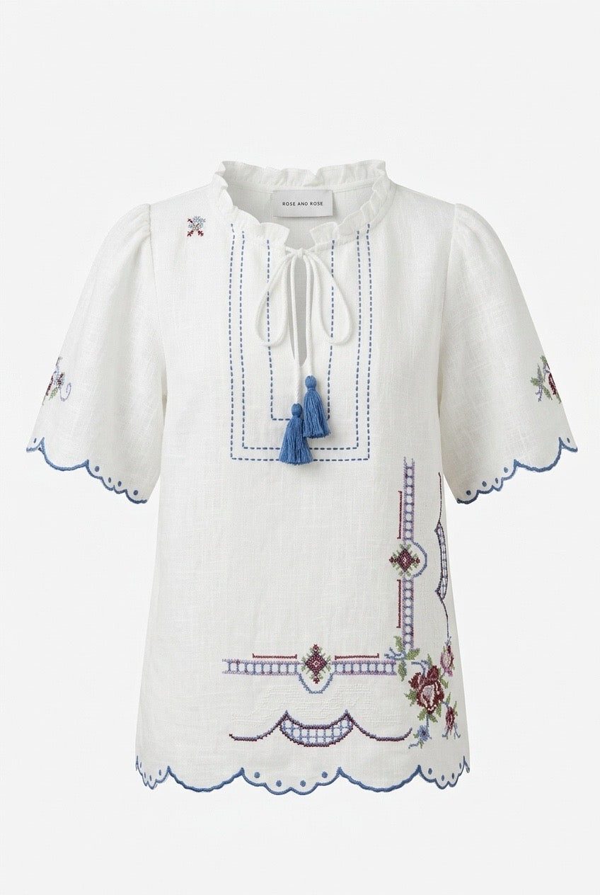Rose & Rose Violet flower topp Hvit