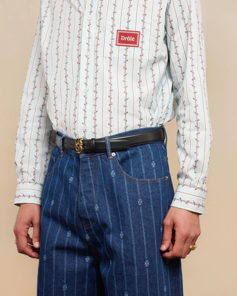 Drôle de Monsieur La Chemise Fleurs Tressées Lyseblå - ZhosLaila