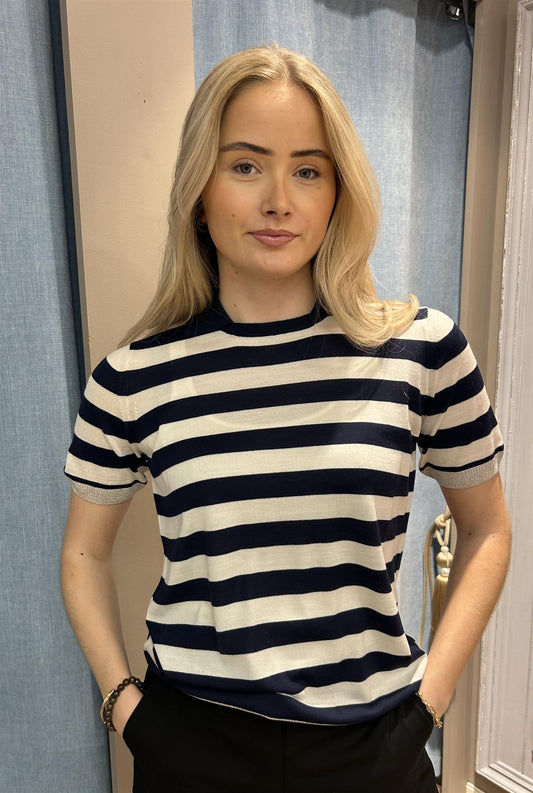 T-shirt striper Navy