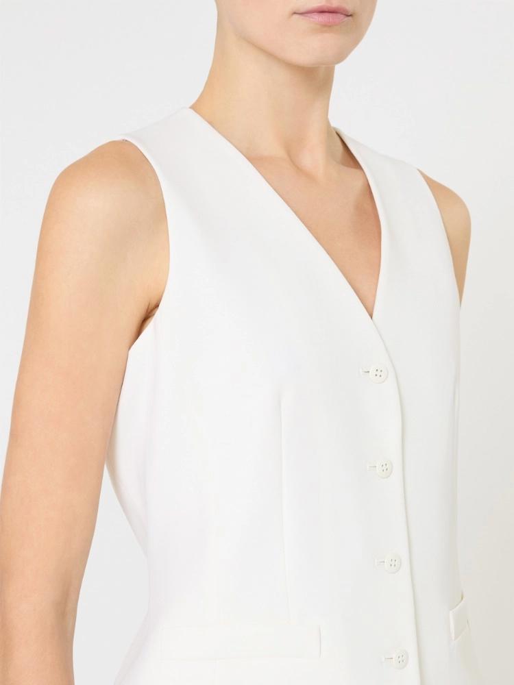 Max Mara Studio Vest i ullcrepe Hvit