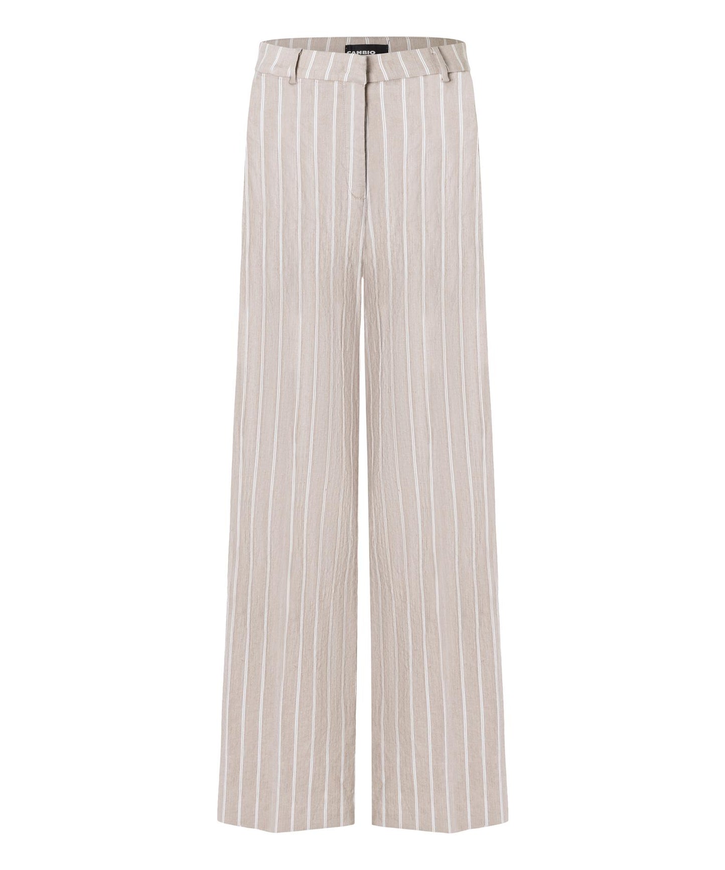 Cambio Mira vid lin bukse lang Pinstripe sandstorm/crem
