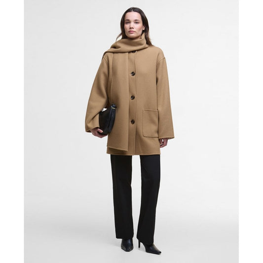 Barbour Clementine Klementin ullskjerfkåpe Kamel