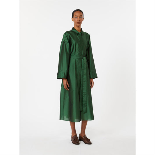 Max Mara Organza skjortekjole Grønn