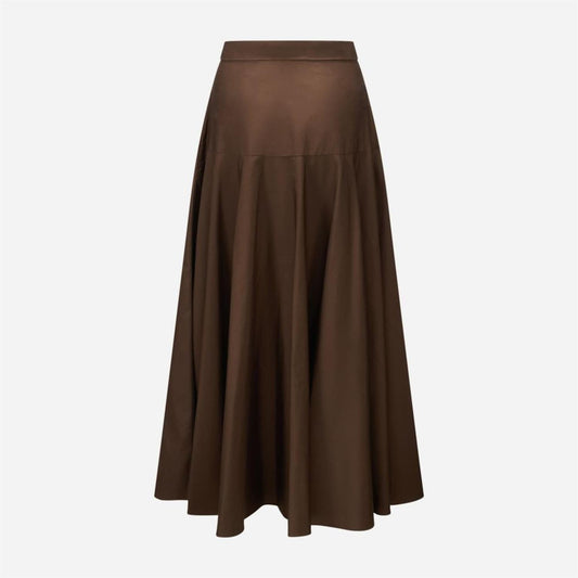 S Max Mara Oxiria Bomullssirkelskjørt Brunt