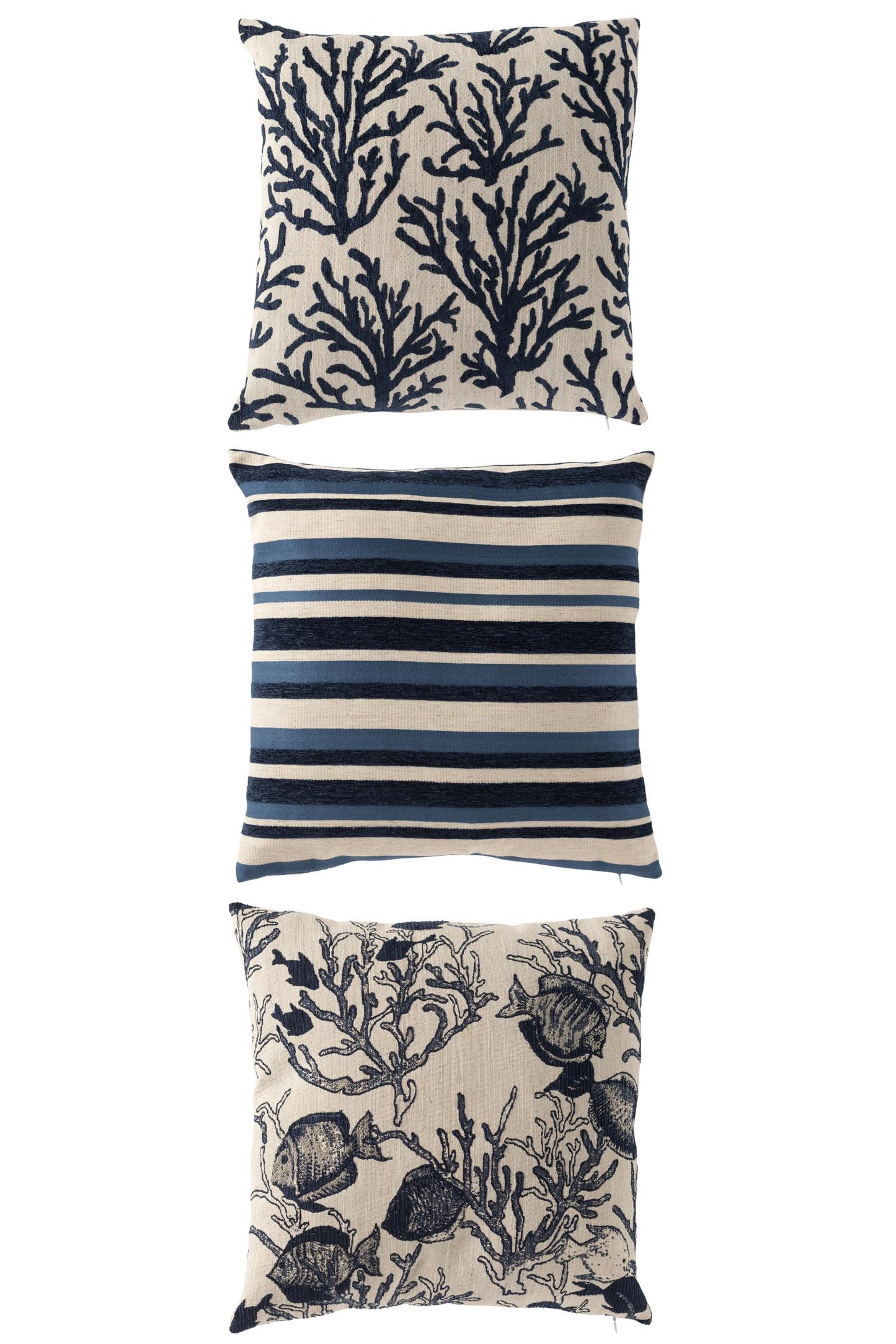 Cushion Coral/Stripes Square