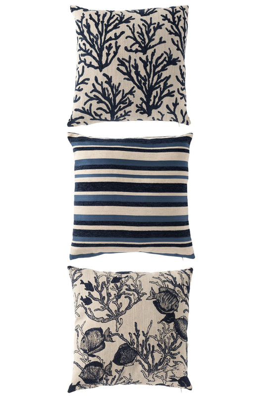 Cushion Coral/Stripes Square