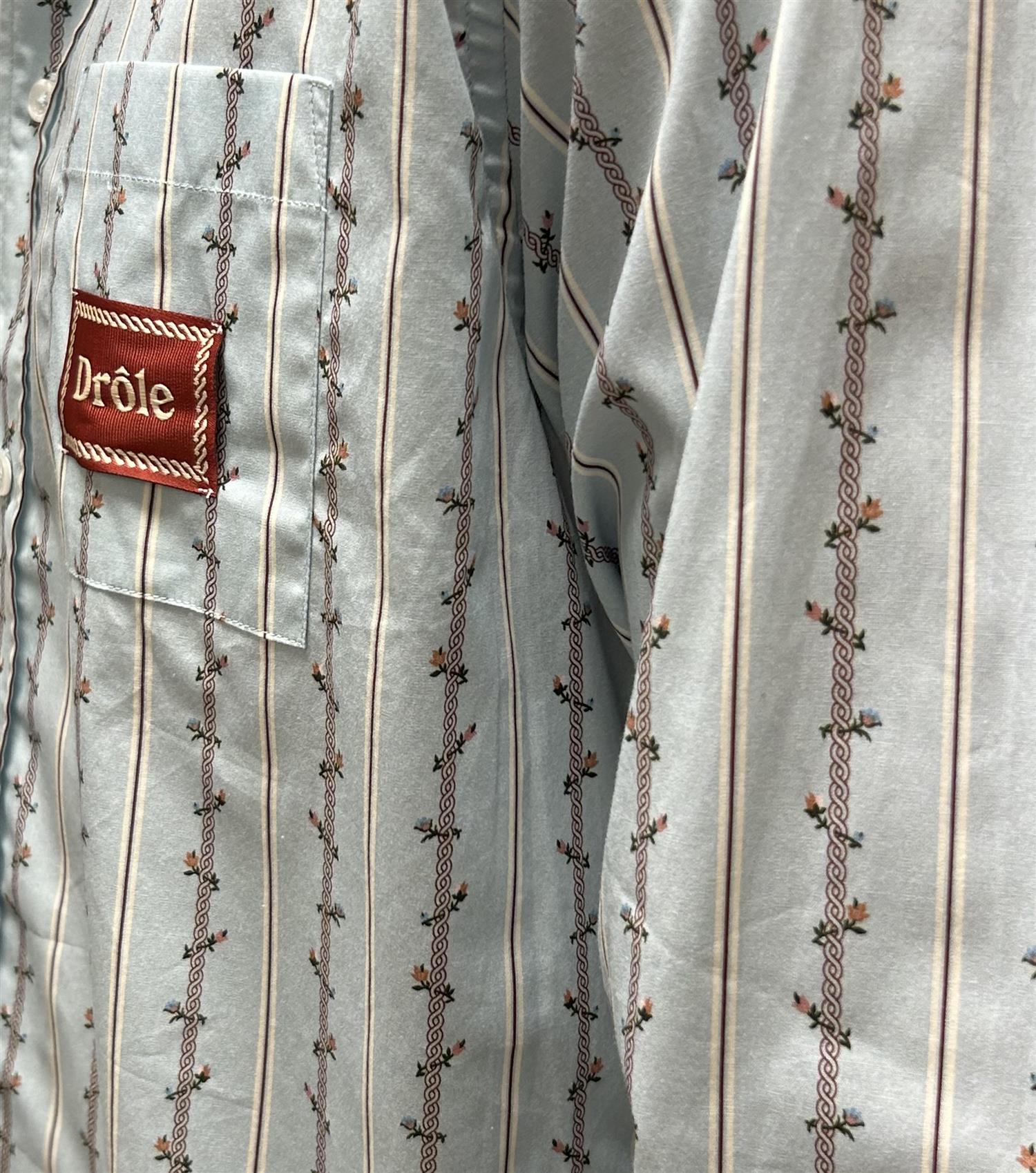 Drôle de Monsieur La Chemise Fleurs Tressées Lyseblå - ZhosLaila