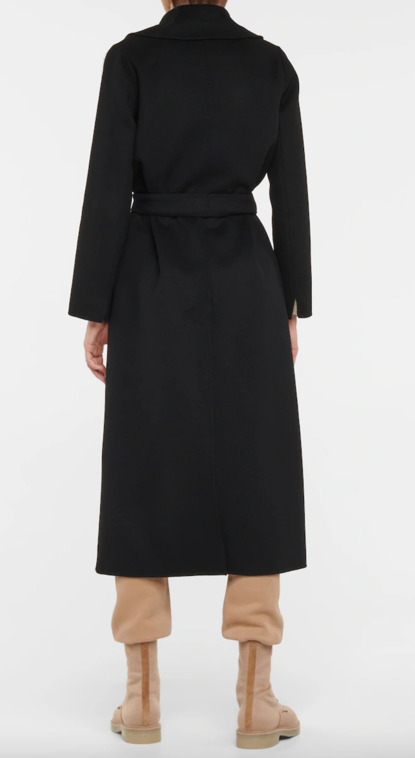Max Mara Paola Kåpe i ull og kasjmir med belte Sort