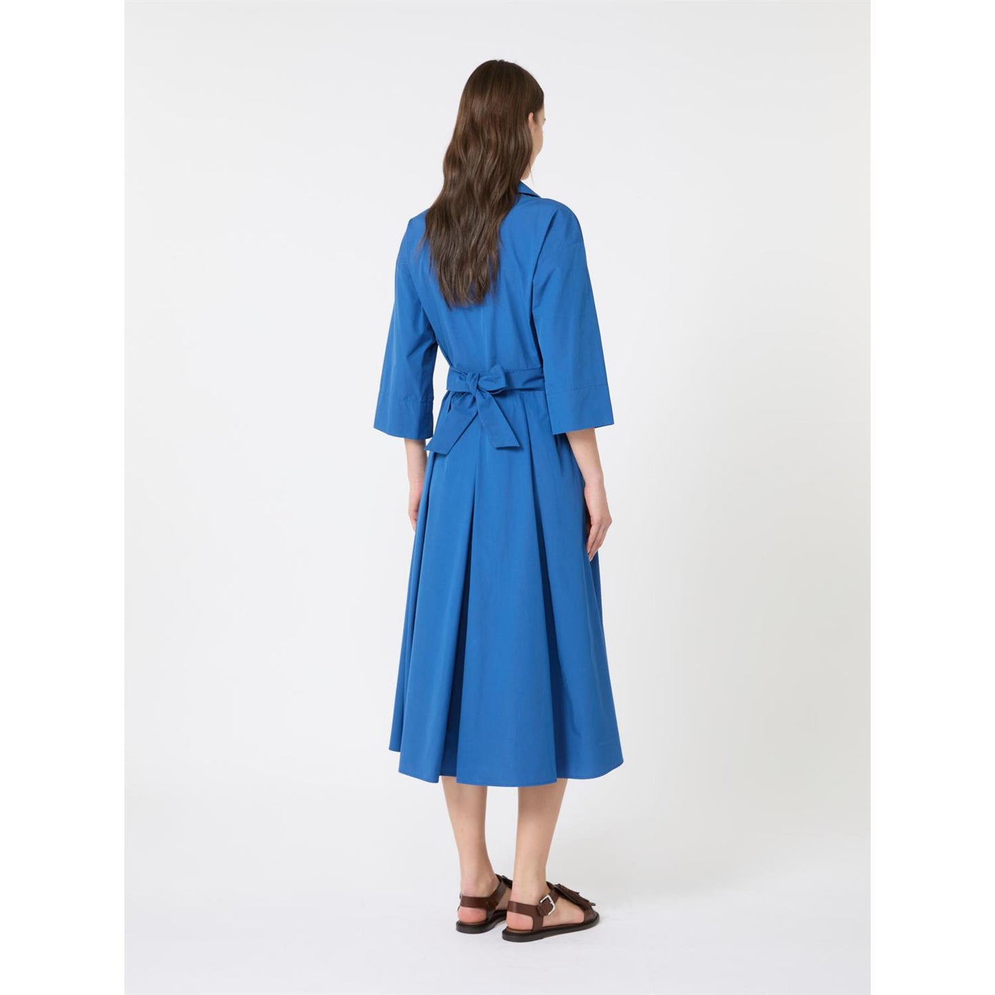 Max Mara Wkdpadana Midikjole i bomullspoplin Blå