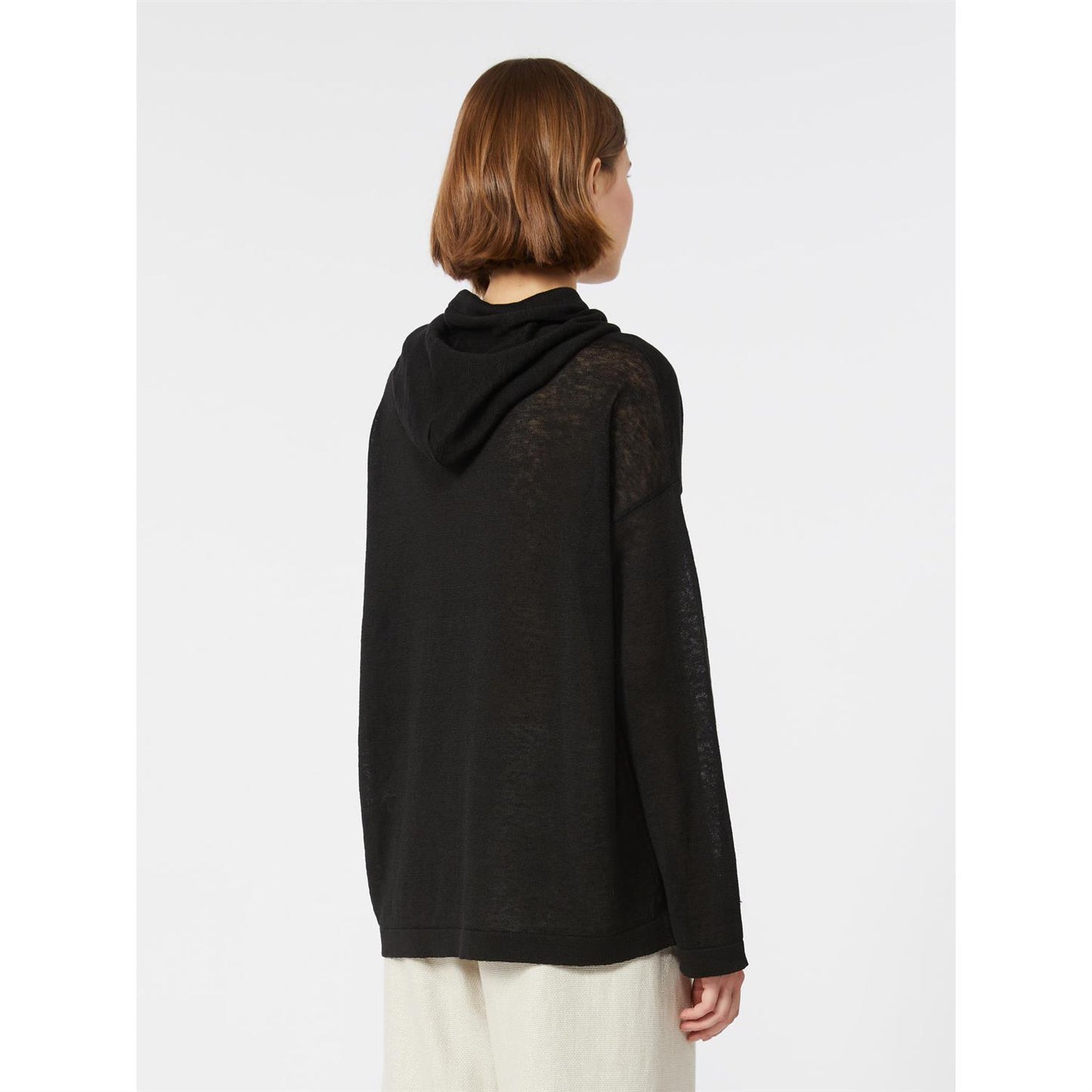 Max Mara Smmfarea hettegenser i Lin Sort