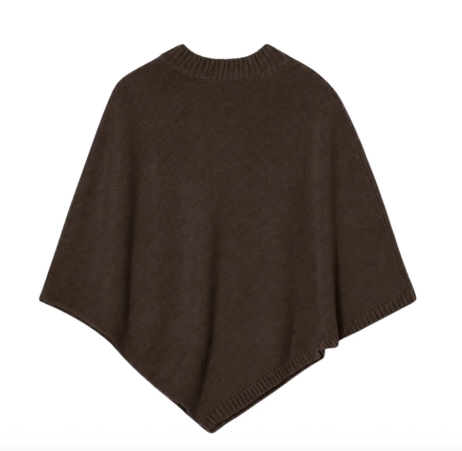Busnel Randy poncho i merinoull Brun