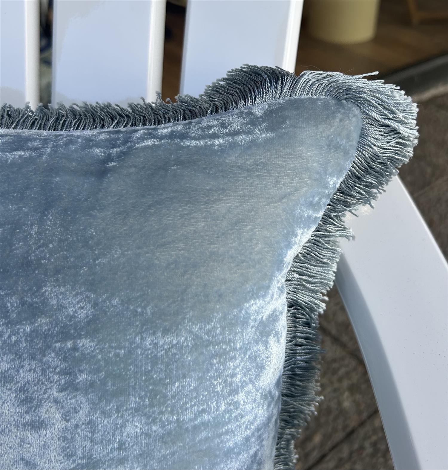 Lyseblå Pillow Silk Velvet 50x50m. innerpute - ZhosLaila