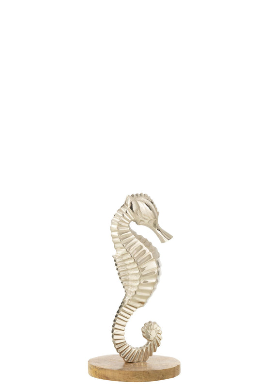 J-Line Sjøhest på base aluminium Sølv H:20,5cm