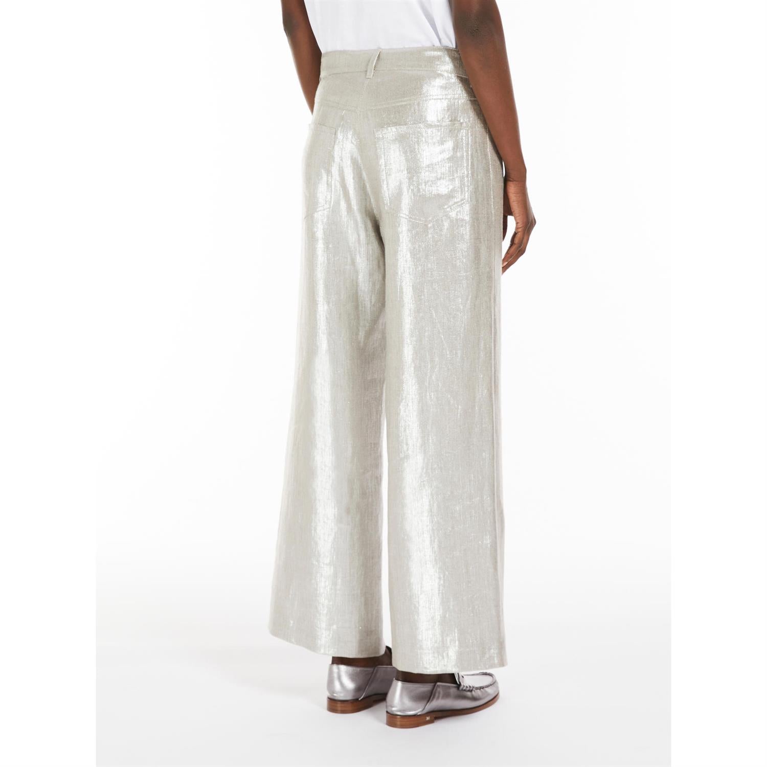 S Max Mara Malika 5-lommers linbukse Sølv - ZhosLaila