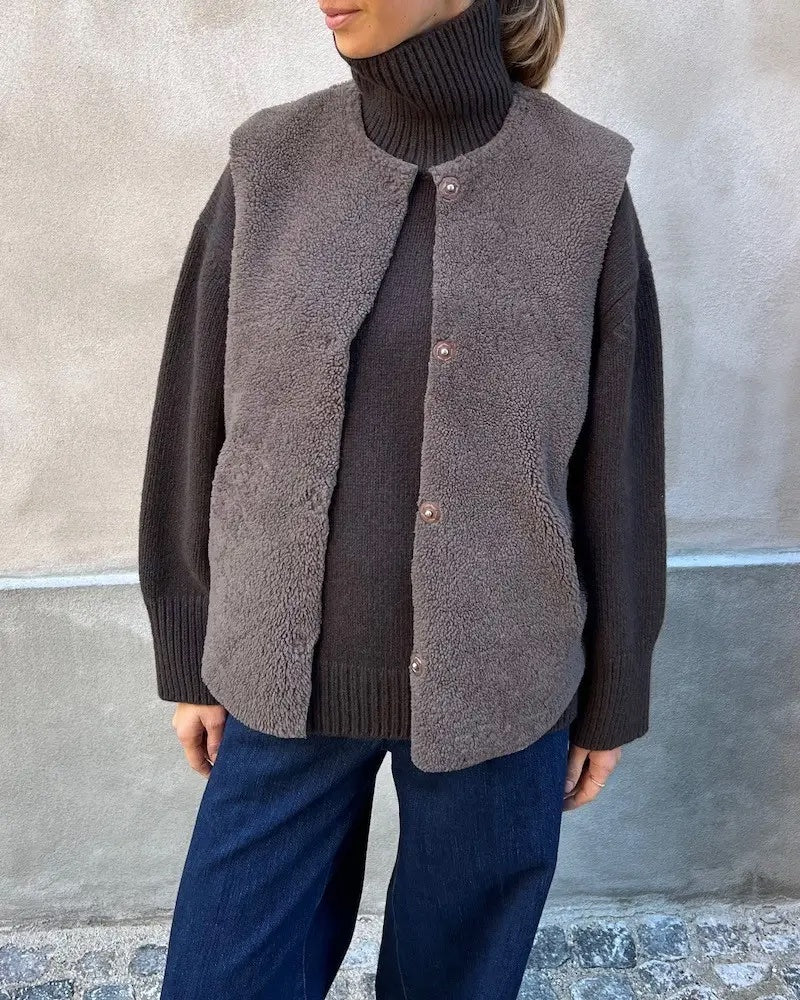 Utzon Heidis vendbar vest Taupe