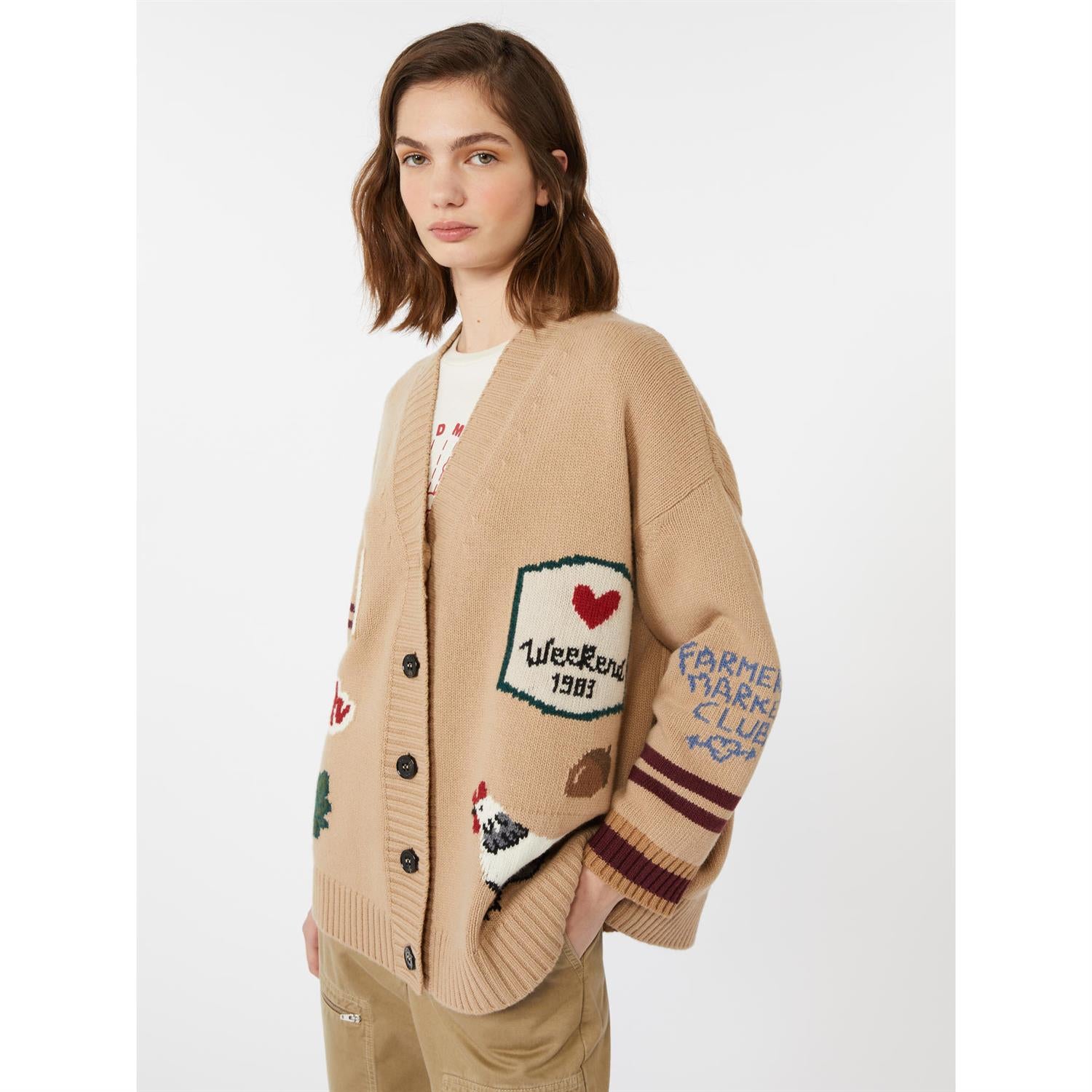 Belgio Oversized cardigan i ullstrikket materiale - ZhosLaila