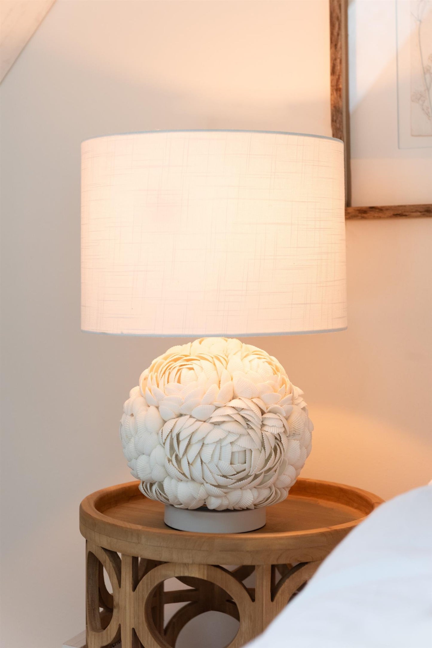 Bordlampe Skjell Hvit H:40cm