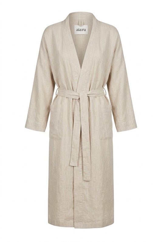 Aiayu morgenkåpe Kimono lin Lys Rosa