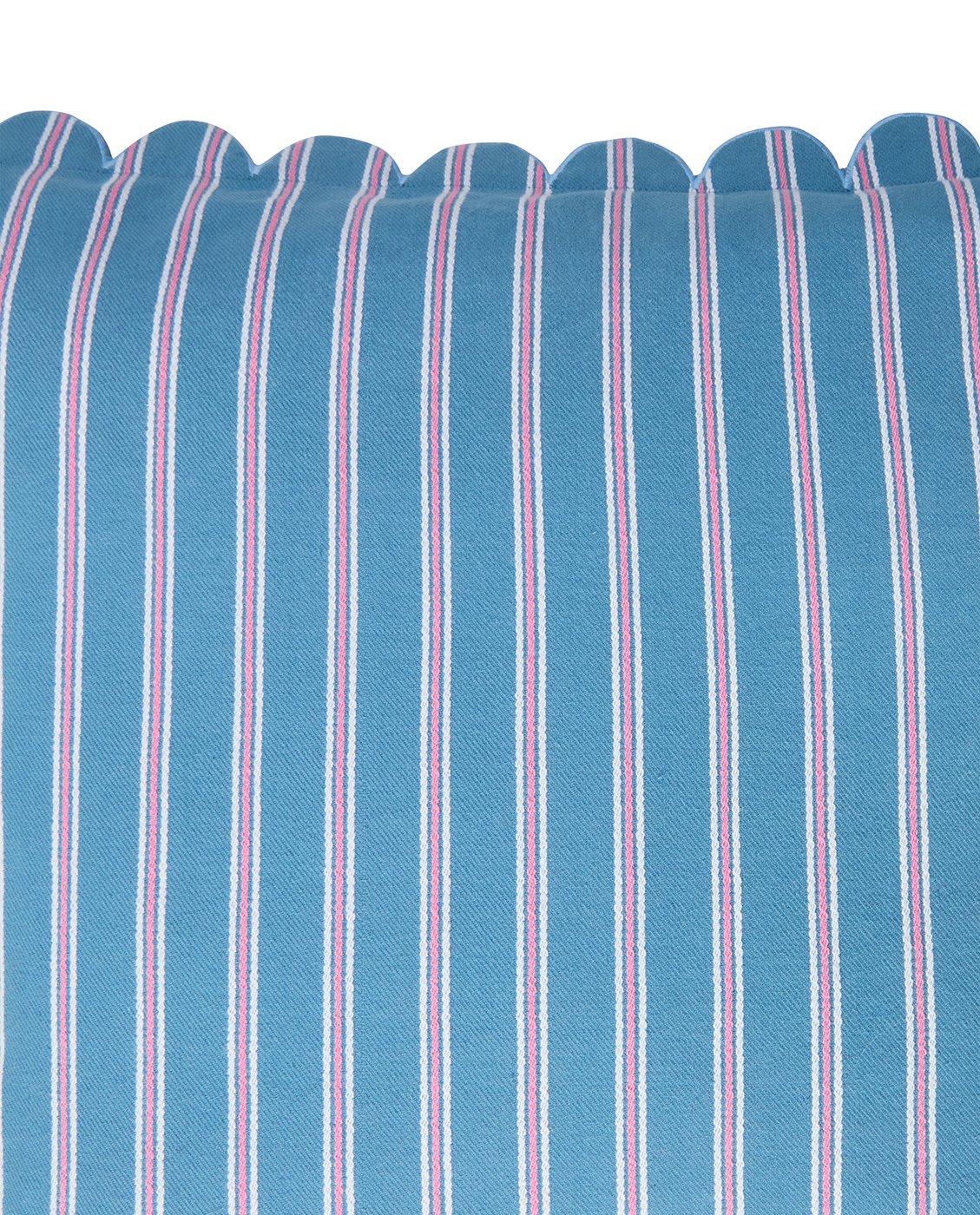 Lexington Home Stripet putetrekk i organisk bomull med muslingkant Blå 50X50cm