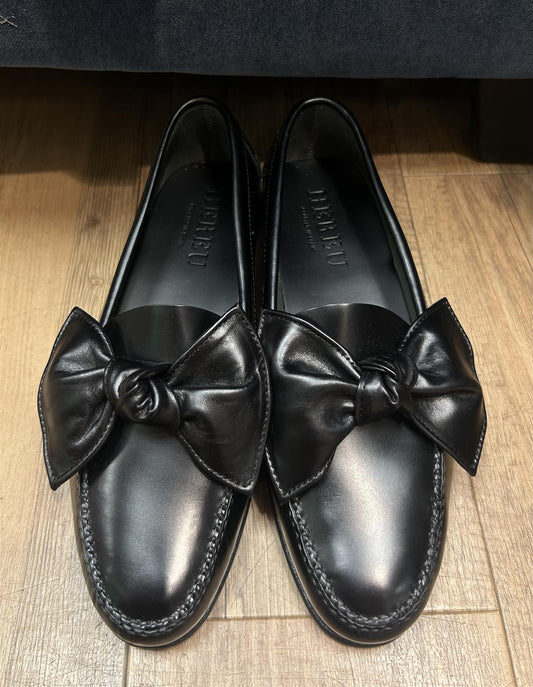 Hereu Corbati Slip-on Loafers med sløyfedetaljer Sorte - ZhosLaila