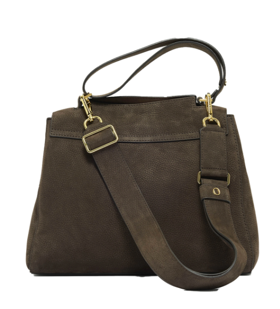 Orciani Sveva Nabucco Medium Bag i mørkebrunt skinn