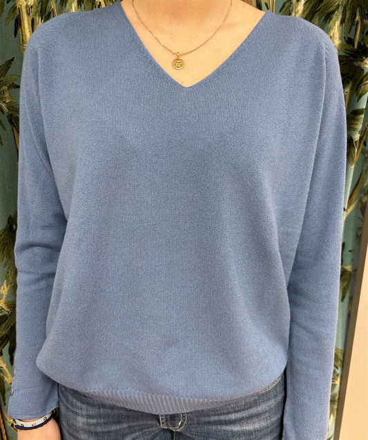Cashmere pullover blå