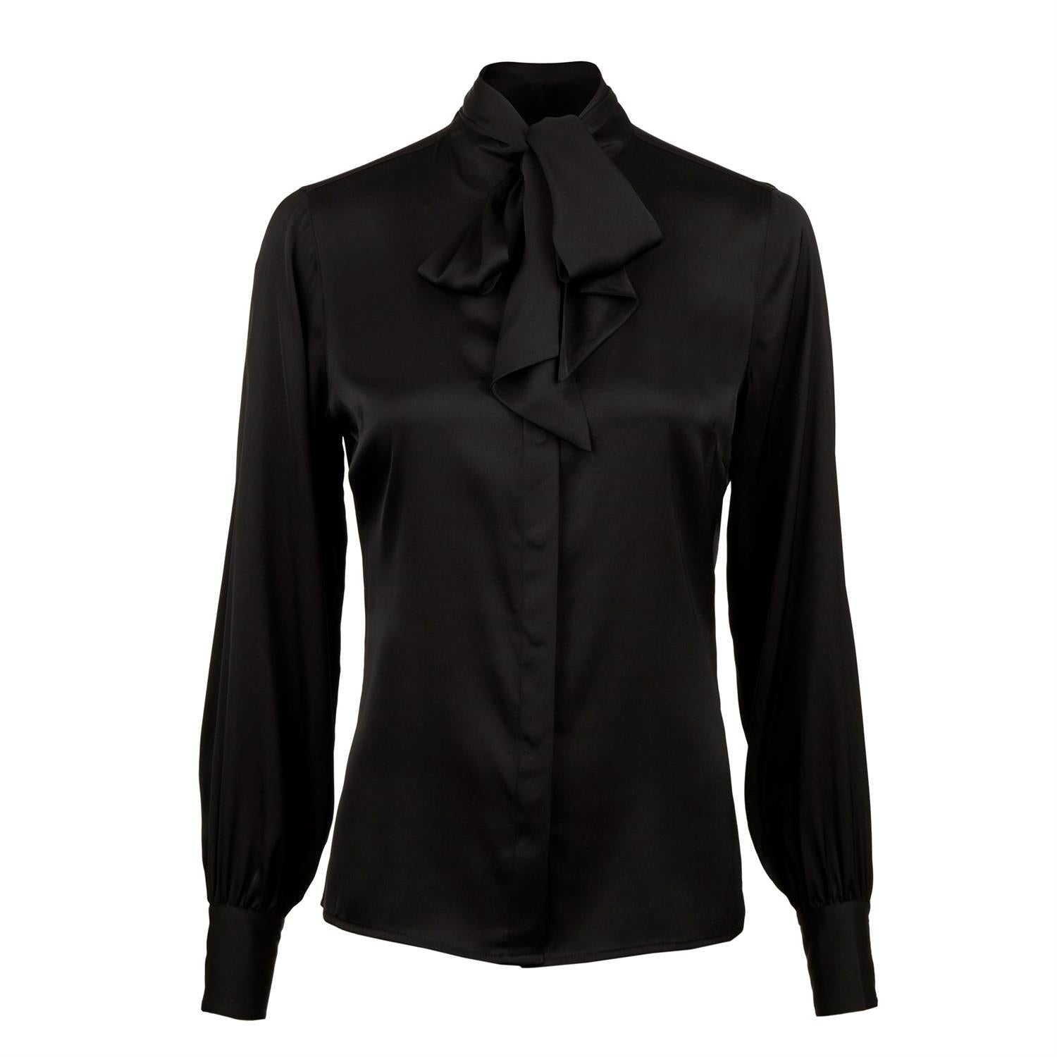 Selma Blouse silkebluse med knyting. - ZhosLaila
