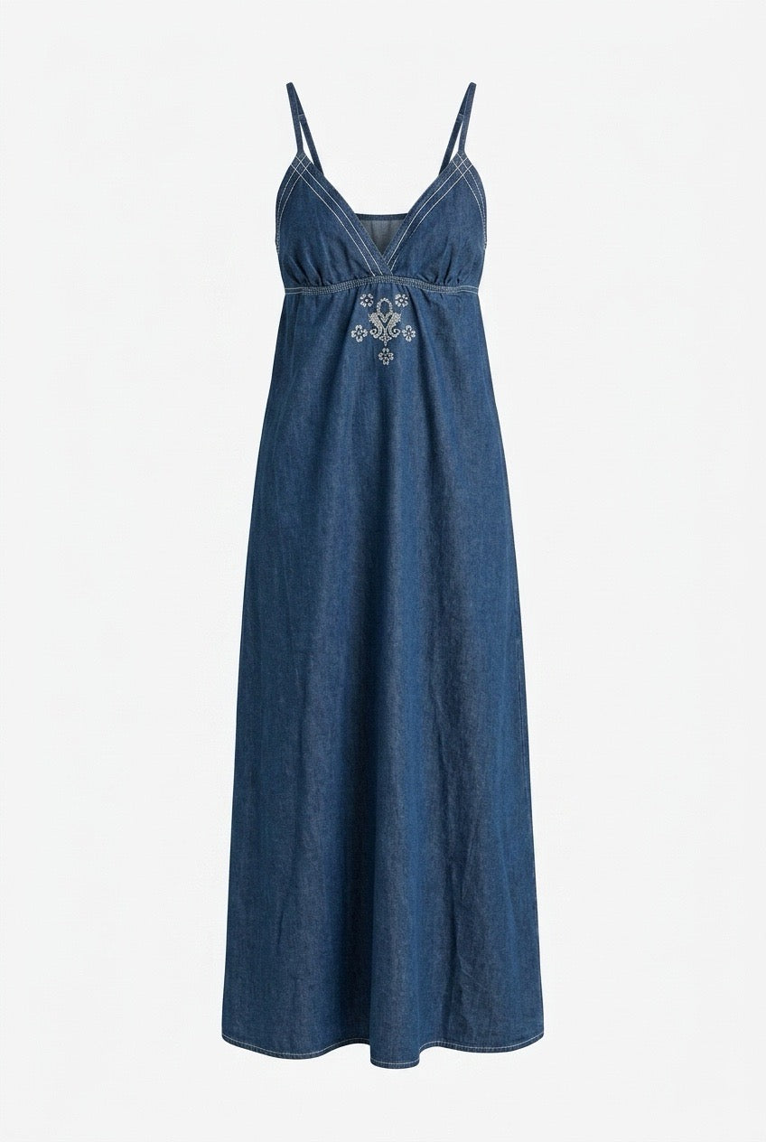 Shaft denim kjole
