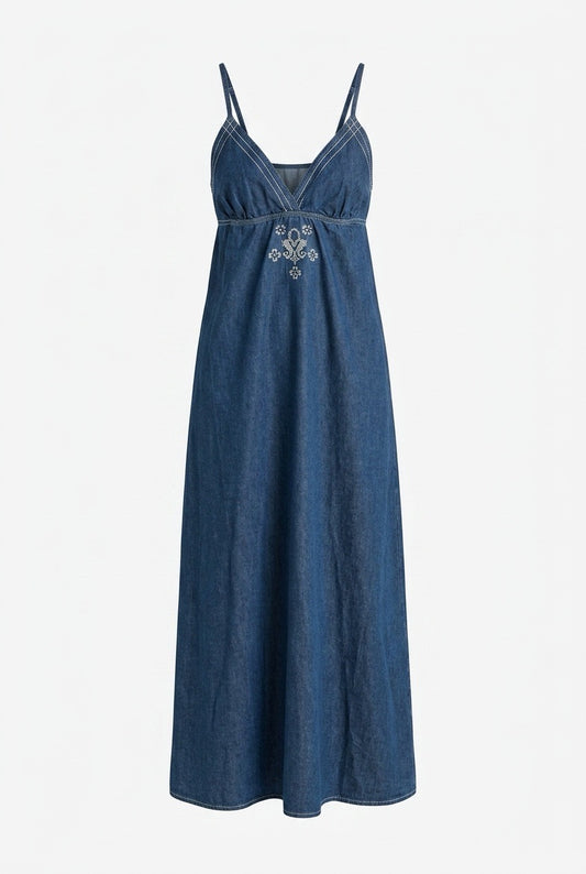 Shaft denim kjole