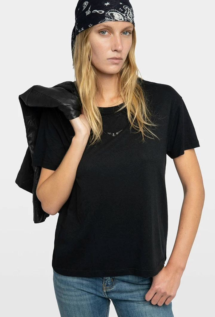 Zadig & Voltaire Marta T-skjorte med vinge strass Sort