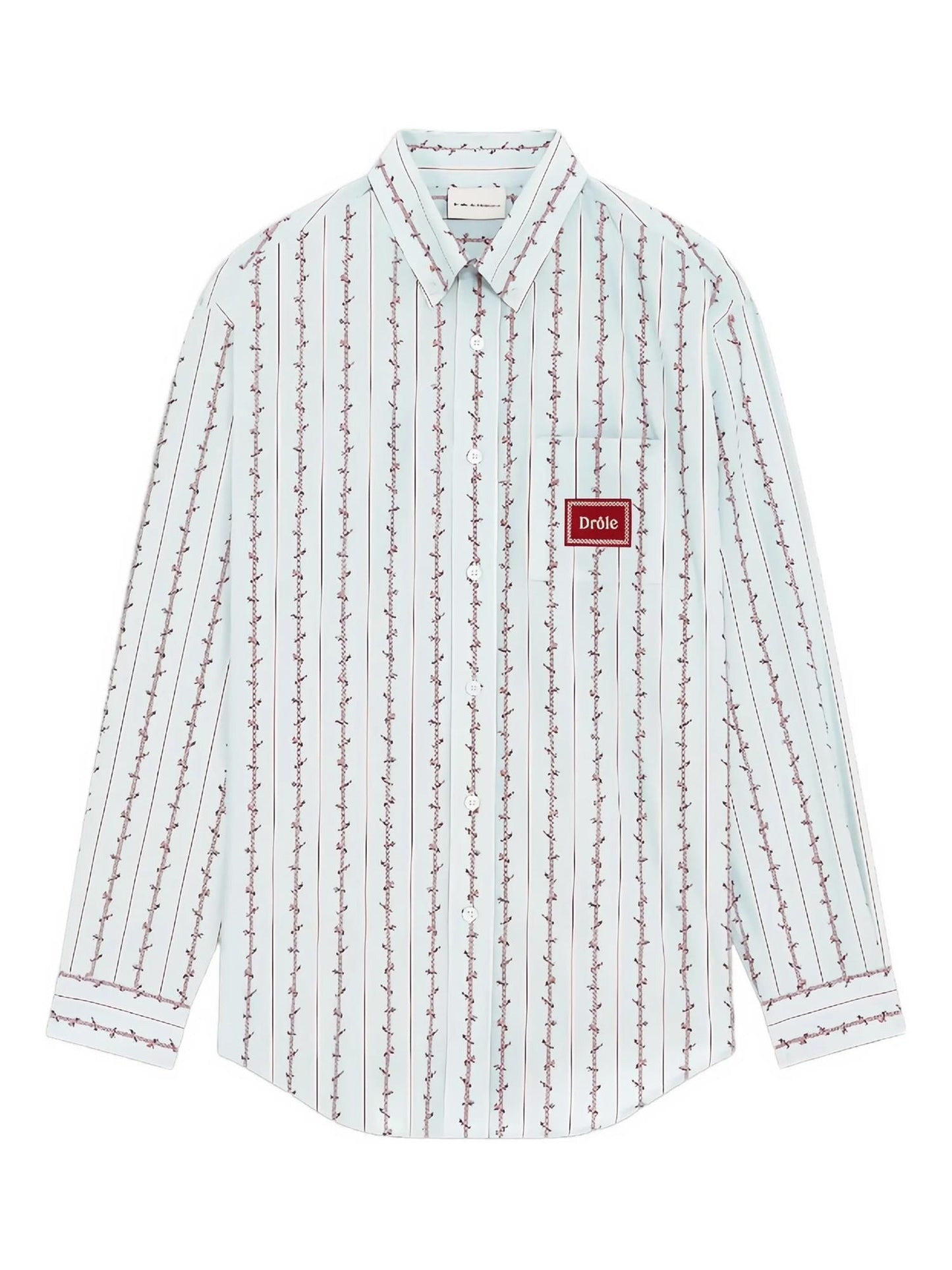 Drôle de Monsieur La Chemise Fleurs Tressées Lyseblå