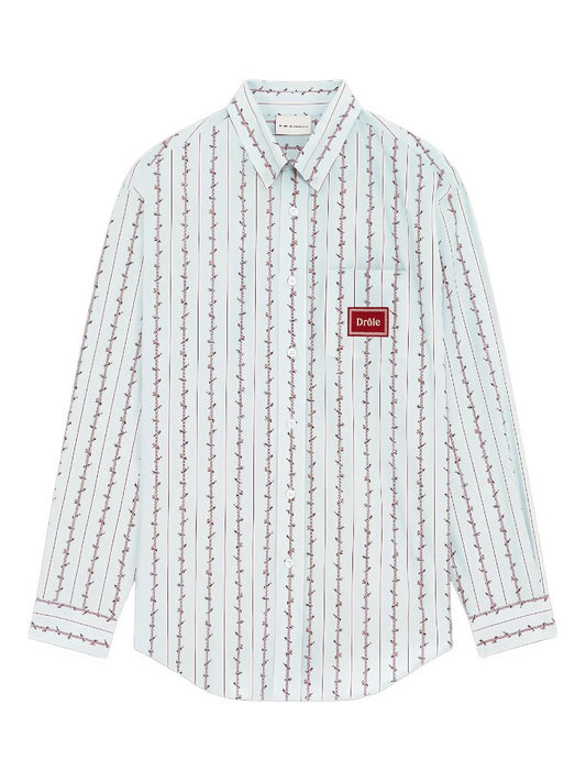 Drôle de Monsieur La Chemise Fleurs Tressées Lyseblå