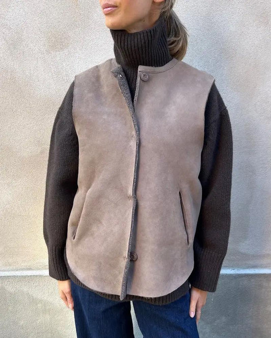 Utzon Heidis vendbar vest Taupe