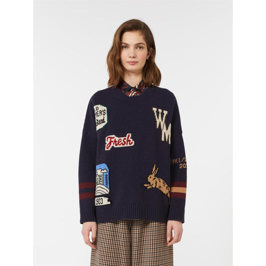 Max Mara  Pavidi Oversized ullstrikket genser Blå