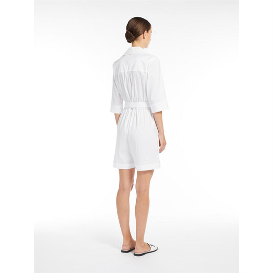 Max Mara Beachwear Canard Poplin buksedress Hvit