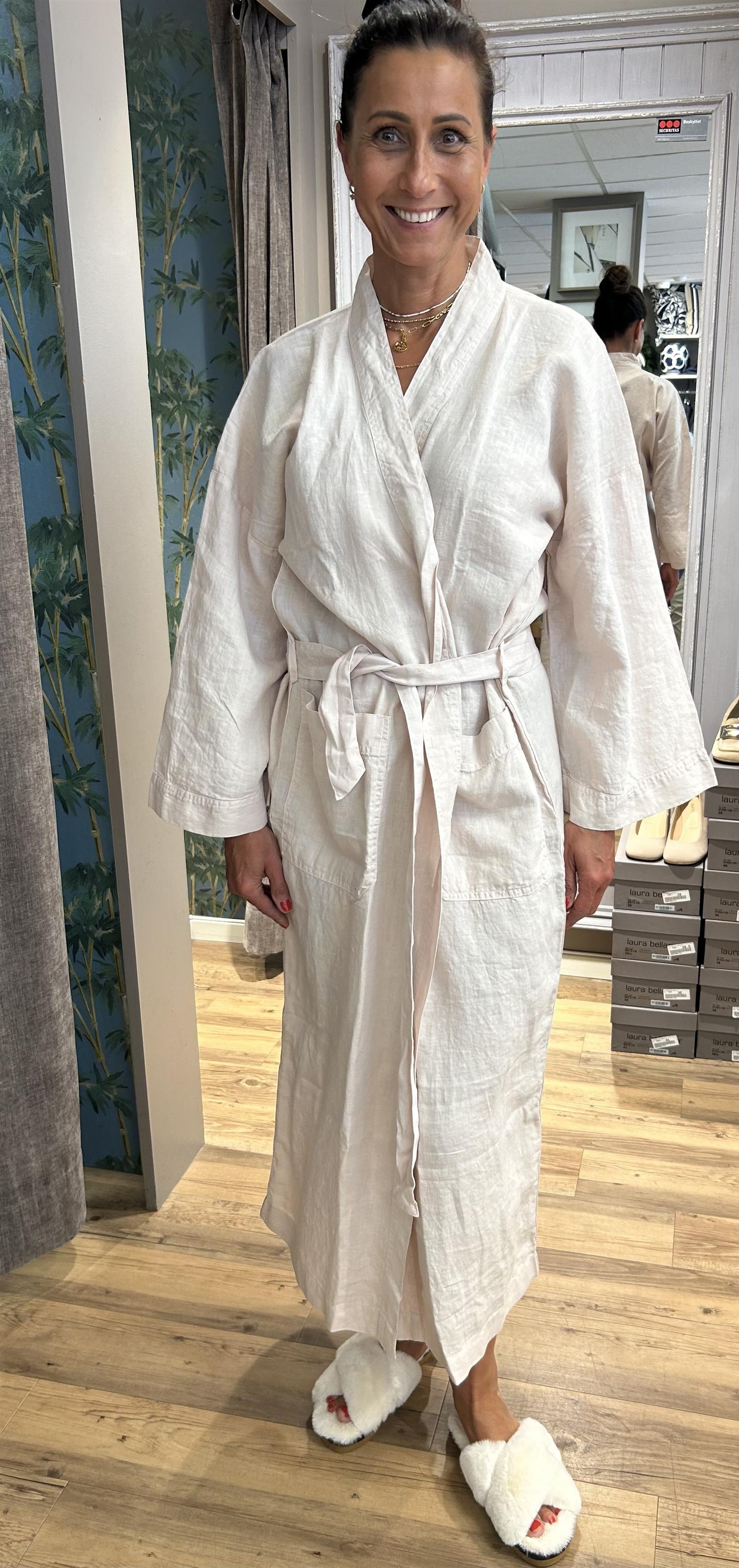 Aiayu morgenkåpe Kimono lin Lys Rosa - ZhosLaila