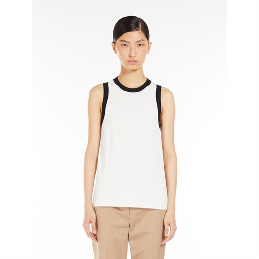 S Max Mara Slalom Viskose crepe topp Ecru