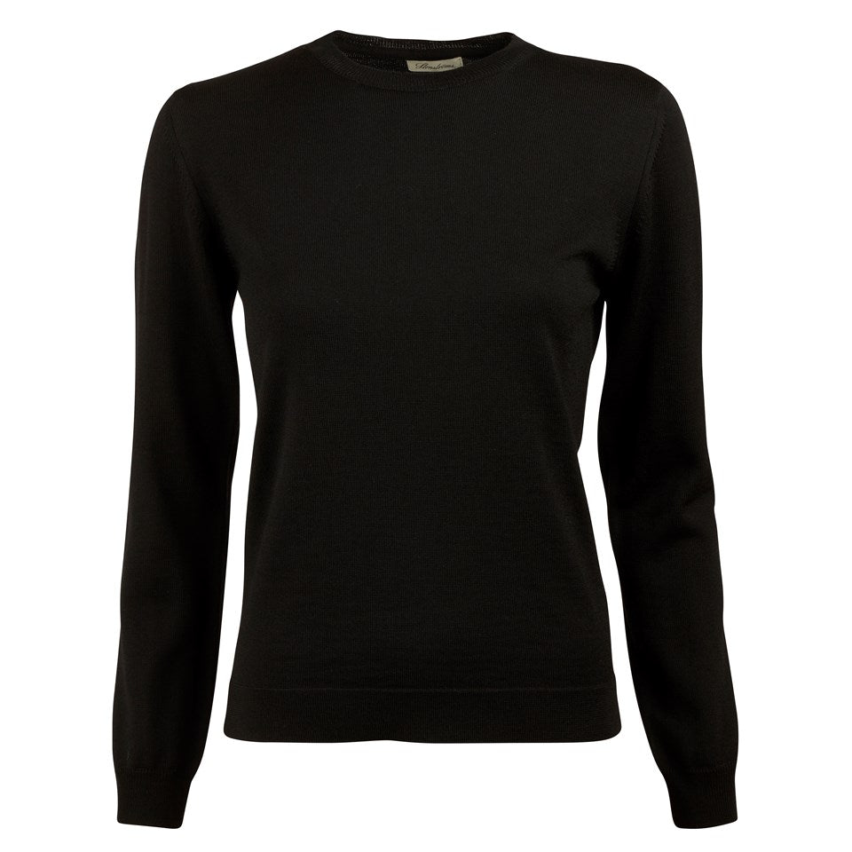 Signe Black Merino Crew Neck - ZhosLaila