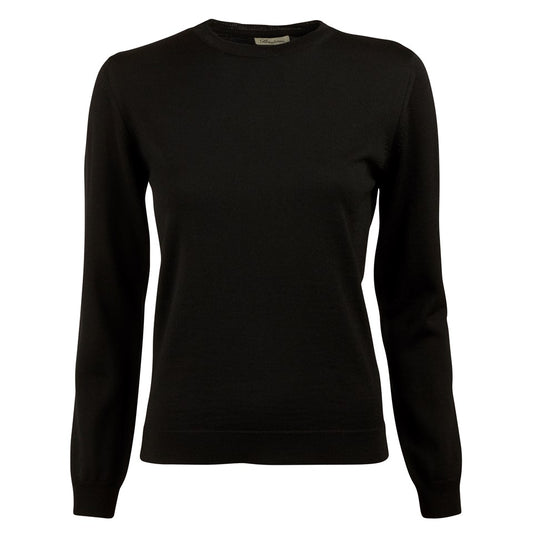 Signe Black Merino Crew Neck - ZhosLaila