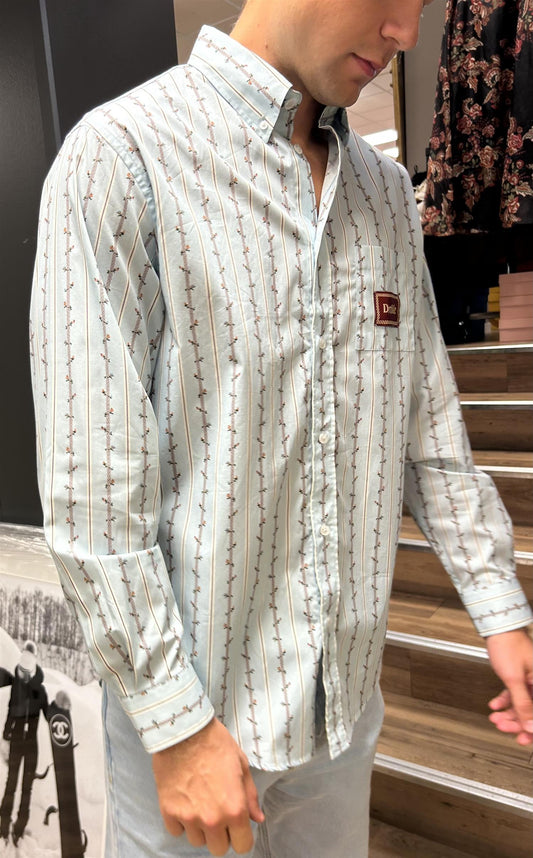 Drôle de Monsieur La Chemise Fleurs Tressées Lyseblå - ZhosLaila
