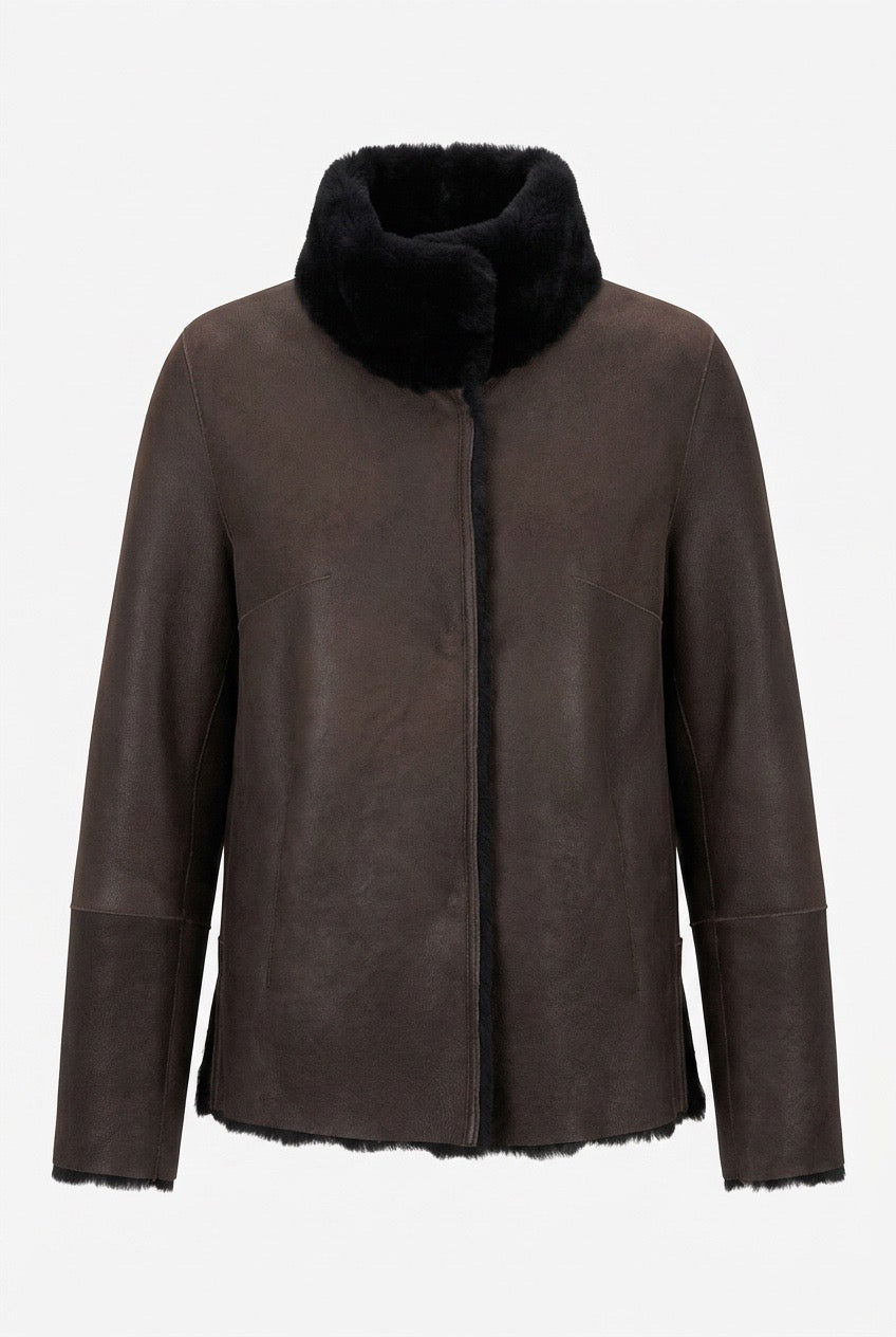 Elin Shearling lam 65cm cacao/black