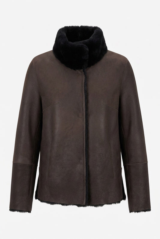 Elin Shearling lam 65cm cacao/black