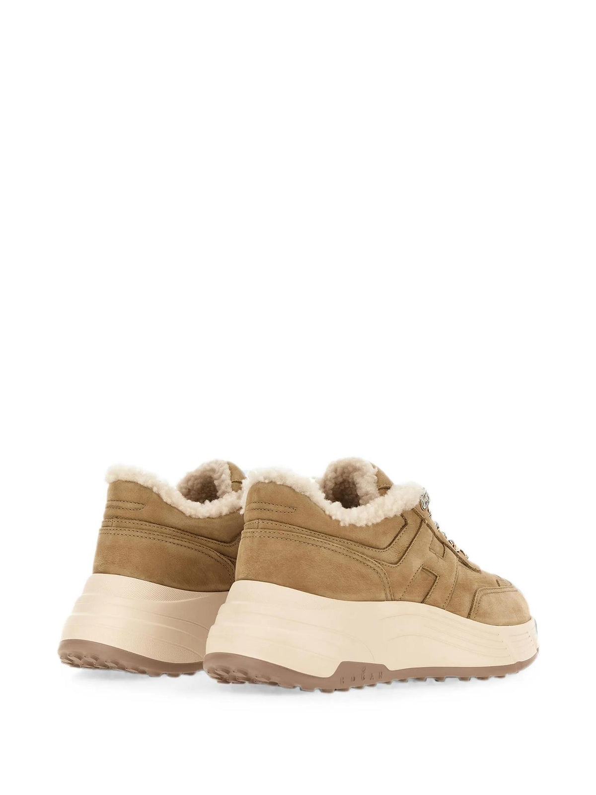 Hogan Hi-Fi-sneakers med saueskinnskant Lyse Beige