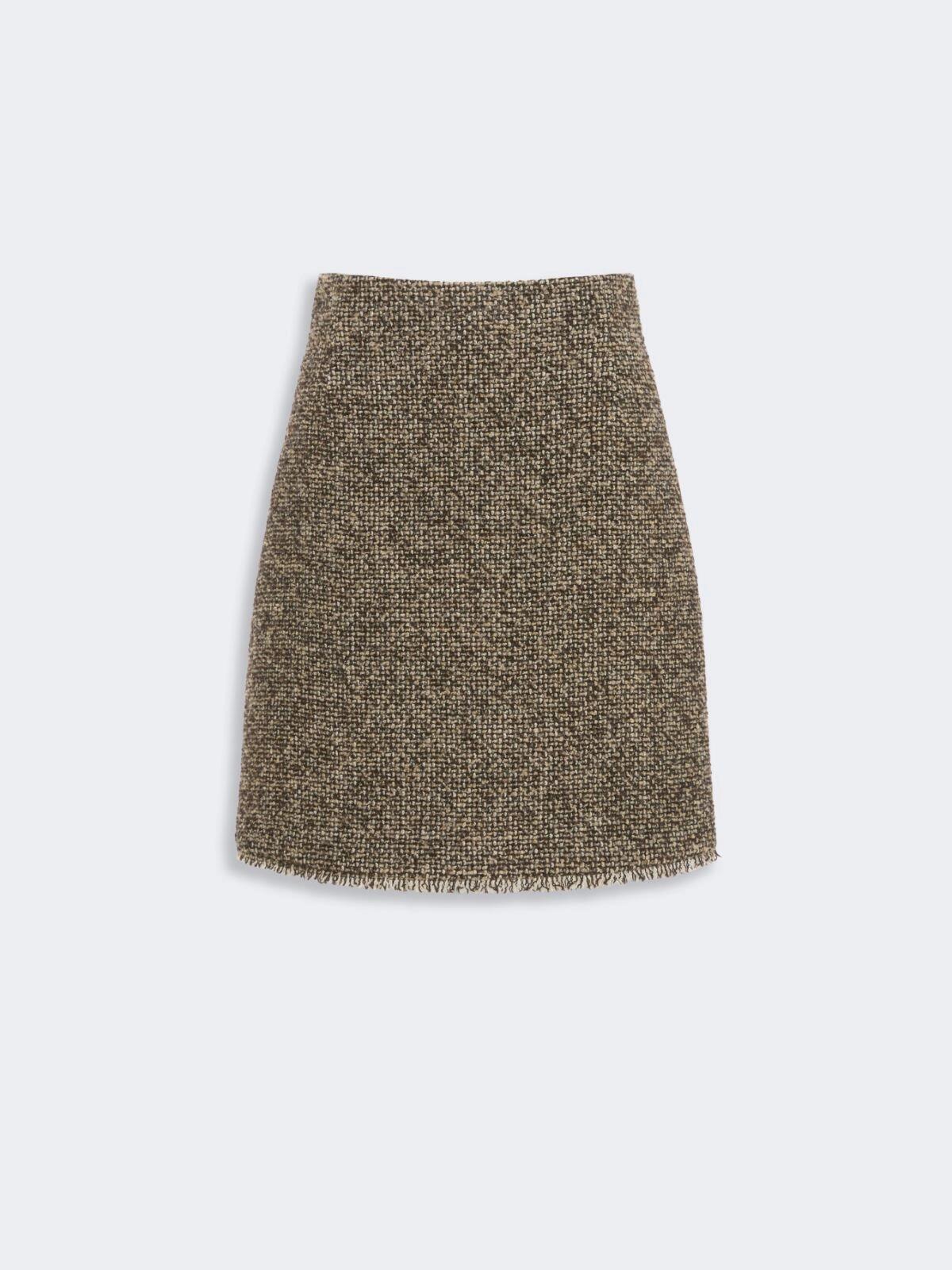 Max Mara kort skjørt i ullblanding i bouclé Brun