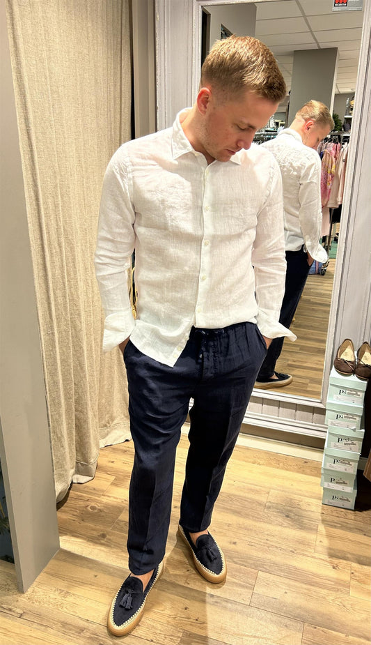 Altea skjorte i vasket lin hvit