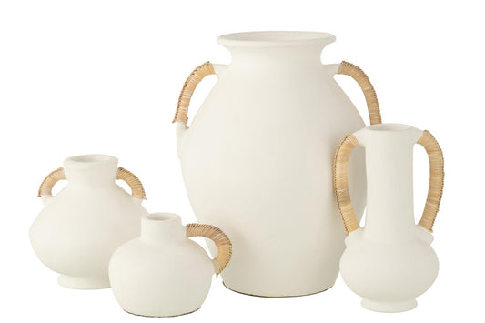 J-Line Vase Leo Terracotta Hvit H:43cm